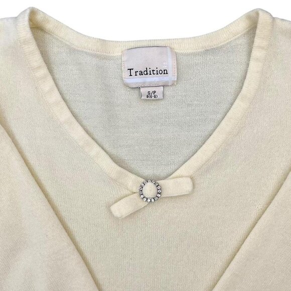 vintage butter yellow three-quarter sleeve top - Picture 2 of 7